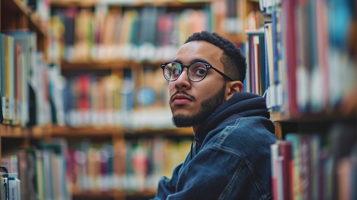 Free Man in Library Image - Man, Library, Books | Download at StockCake