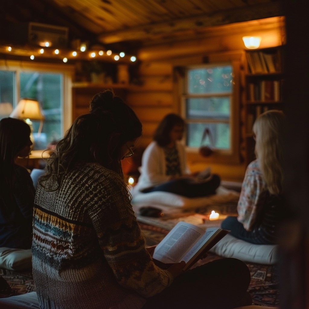 Reading Infromation Evening Free Cozy Reading Evening Image - Cabin, Reading, Friends | Download at ...