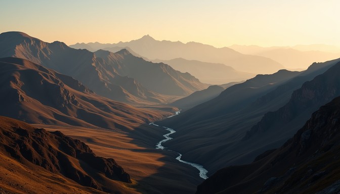 Free Golden Mountain Valley Image - Mountains, Valley, River | Download ...
