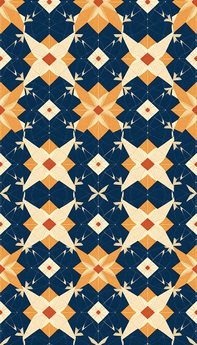 Intricate handcrafted textile pattern with repeating diamond shapes and ...