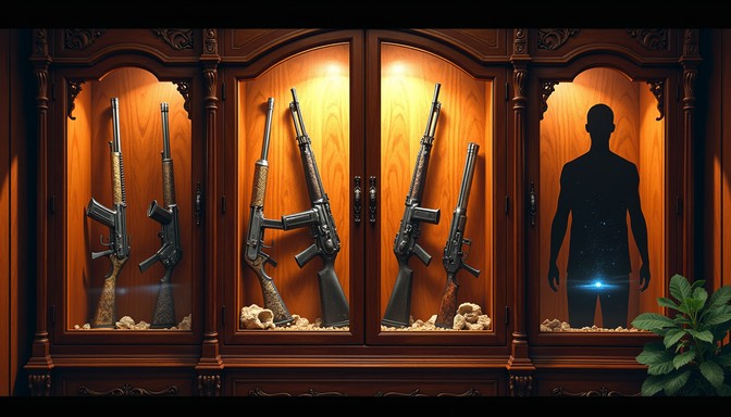 Subtle Weapons Display Free Illuminated Firearms Display Image - Firearms, Cabinet, Weapons ...