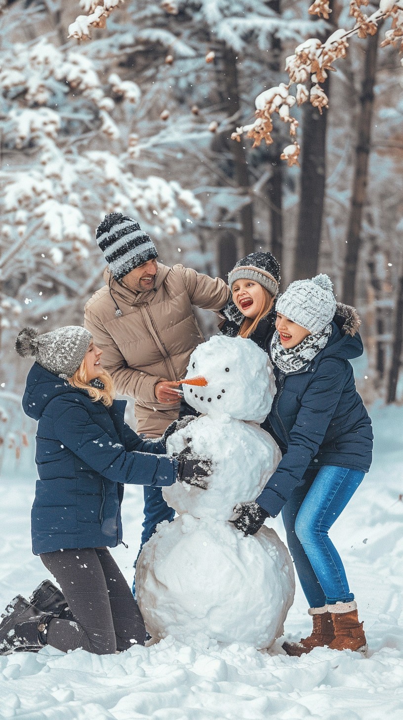 Free Joyful Winter Fun Image - Winter, Family, Snowman | Download at ...