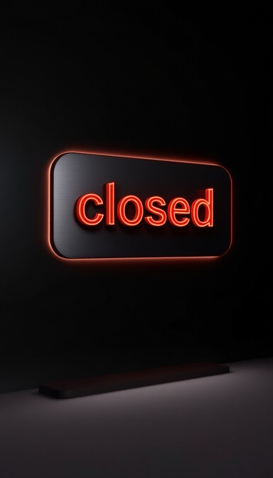 Free Glowing Closed Sign Image - Closed, Minimal, Floating | Download ...