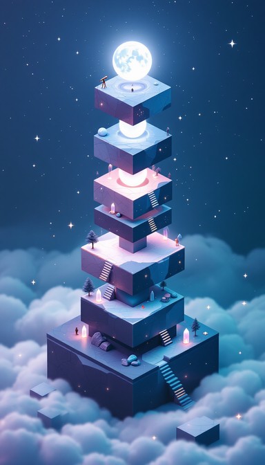 Star Platform Rising Free Mystical Lunar Levels Image - Isometric, Tower, Lunar | Download ...