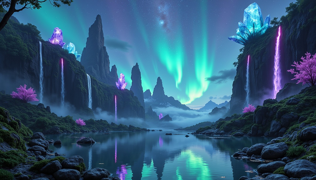 Free Ethereal Aurora Landscape Image - Fantasy, Aurora, Mountains ...