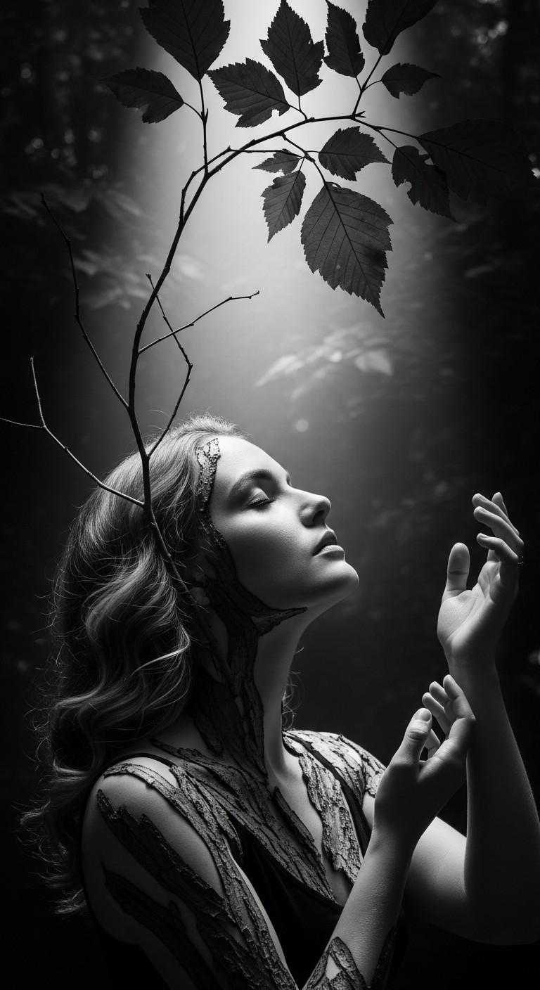 Woman Transform Tree Download Woman Becomes Tree Image - Woman, Female, Portrait | StockCake