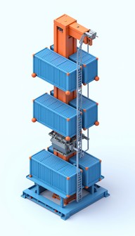 Free Vertical Container Tower Image - Containers, Isometric, Blue ...