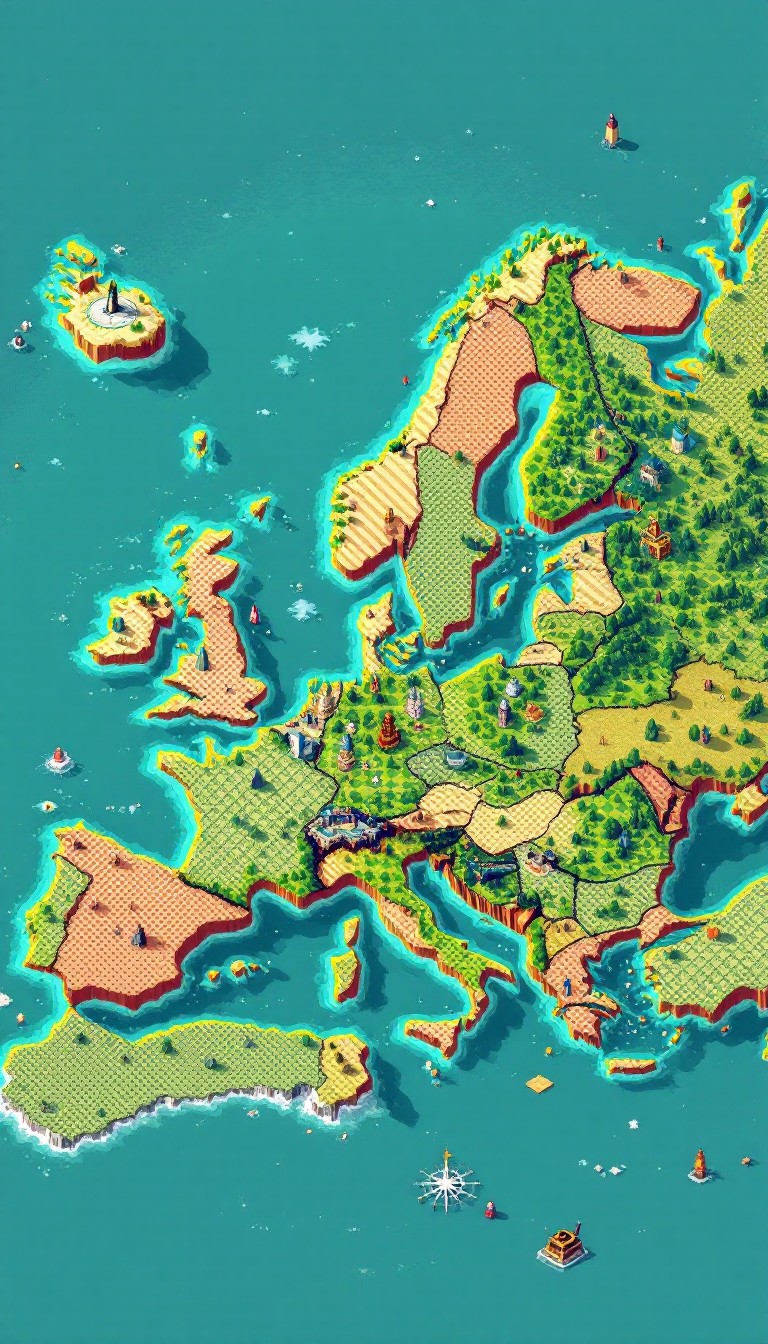 Free Pixel Europe Map Image - Europe, Pixel, Isometric | Download at ...