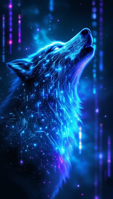 Free Luminous Digital Wolf Image - Wolf, Digital, Cyber | Download at ...