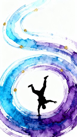 Dance Flow Background Free Dynamic Dance Flow Image - Breakdancer, Silhouette, Watercolor ...