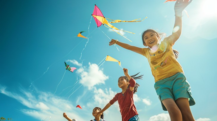 Playing Kite Free Joyful Kite Flying Image - Children, Kites, Sunset | Download at ...
