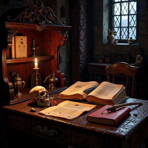 Free Dark Scholar's Desk Image - Gothic, Medieval, Candlelight ...