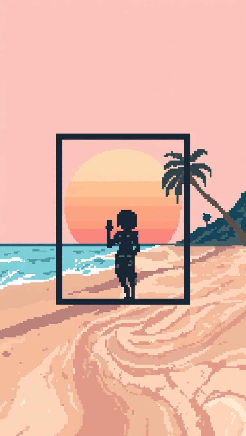 Free Pixel Beach Sunset Image - Pixel, Beach, Sunset | Download at ...