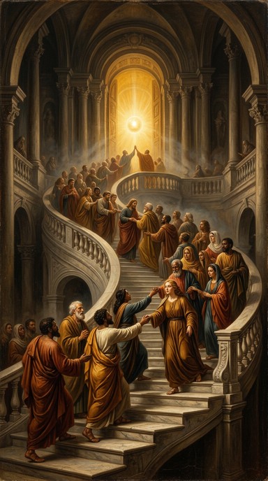 Unity Painting Renaissance Free Ascending Toward Unity Image - Renaissance, Unity, Staircase ...