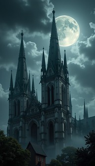 Free Moonlit Gothic Cathedral Image - Cathedral, Gothic, Spires ...