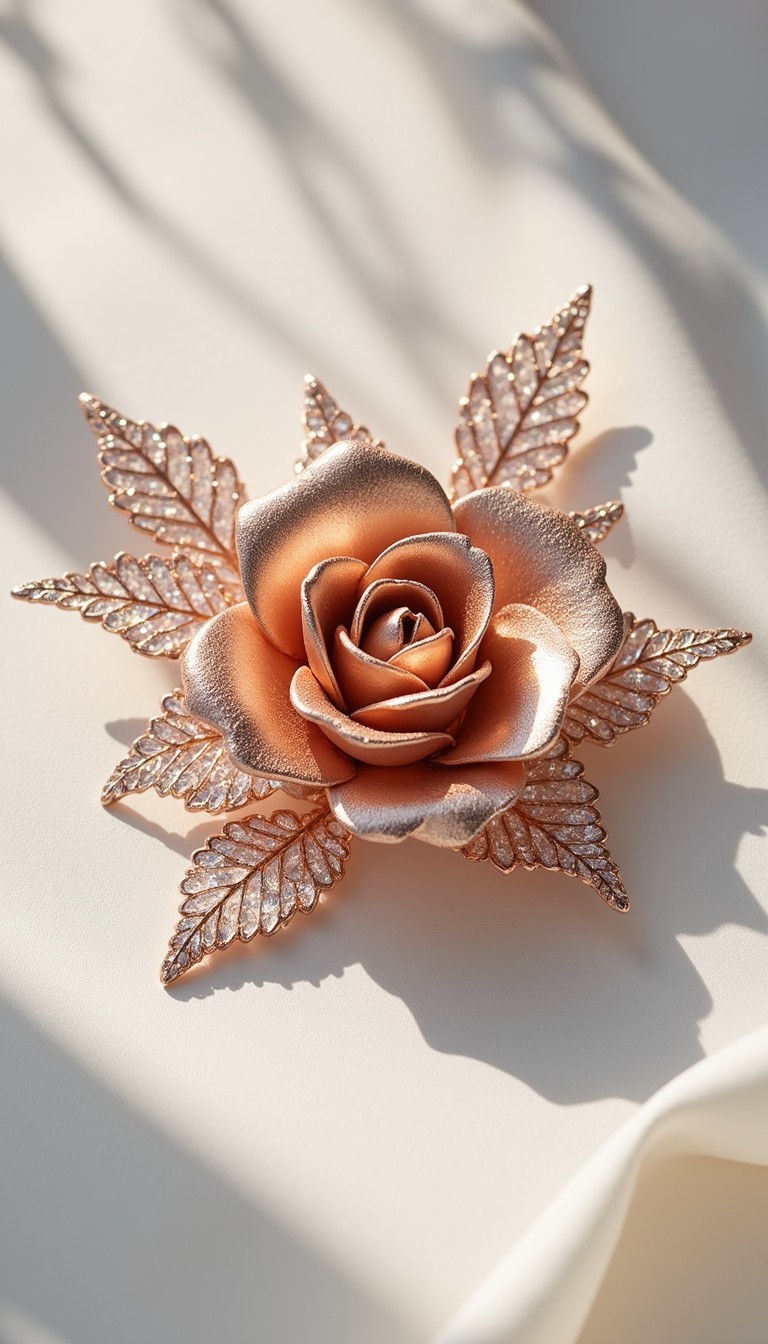 Lighted Roses Metallic Free Metallic Rose Bloom Image - Rose, Copper, Metallic | Download at ...