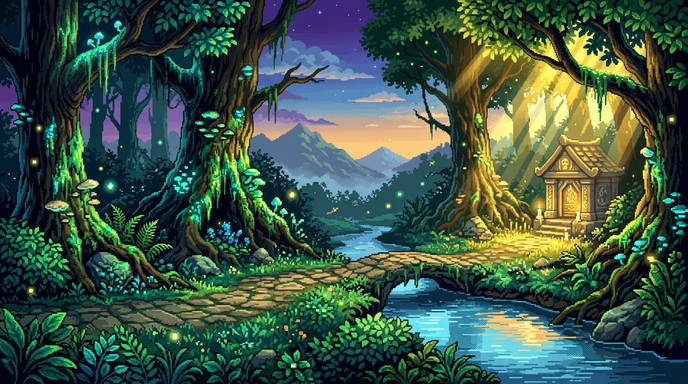 Free Enchanted Forest Pathway Image - Pixel, Forest, Enchanted ...