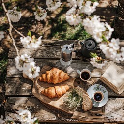Spring Coffee Hour Free Springtime Coffee Break Image - Spring, Coffee, Croissants ...