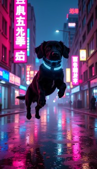 Perro Neon Free Neon Dog Leap Image - Cyberpunk, Neon, Dog | Download at StockCake