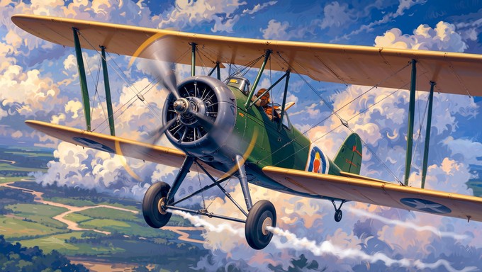 Free Vintage Biplane Adventure Image - Biplane, Anime, Vintage ...