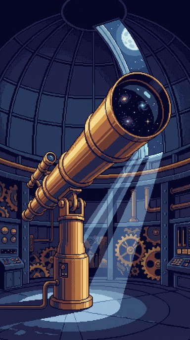 Free Stargazing Pixel Observatory Image - Observatory, Telescope, Pixel ...