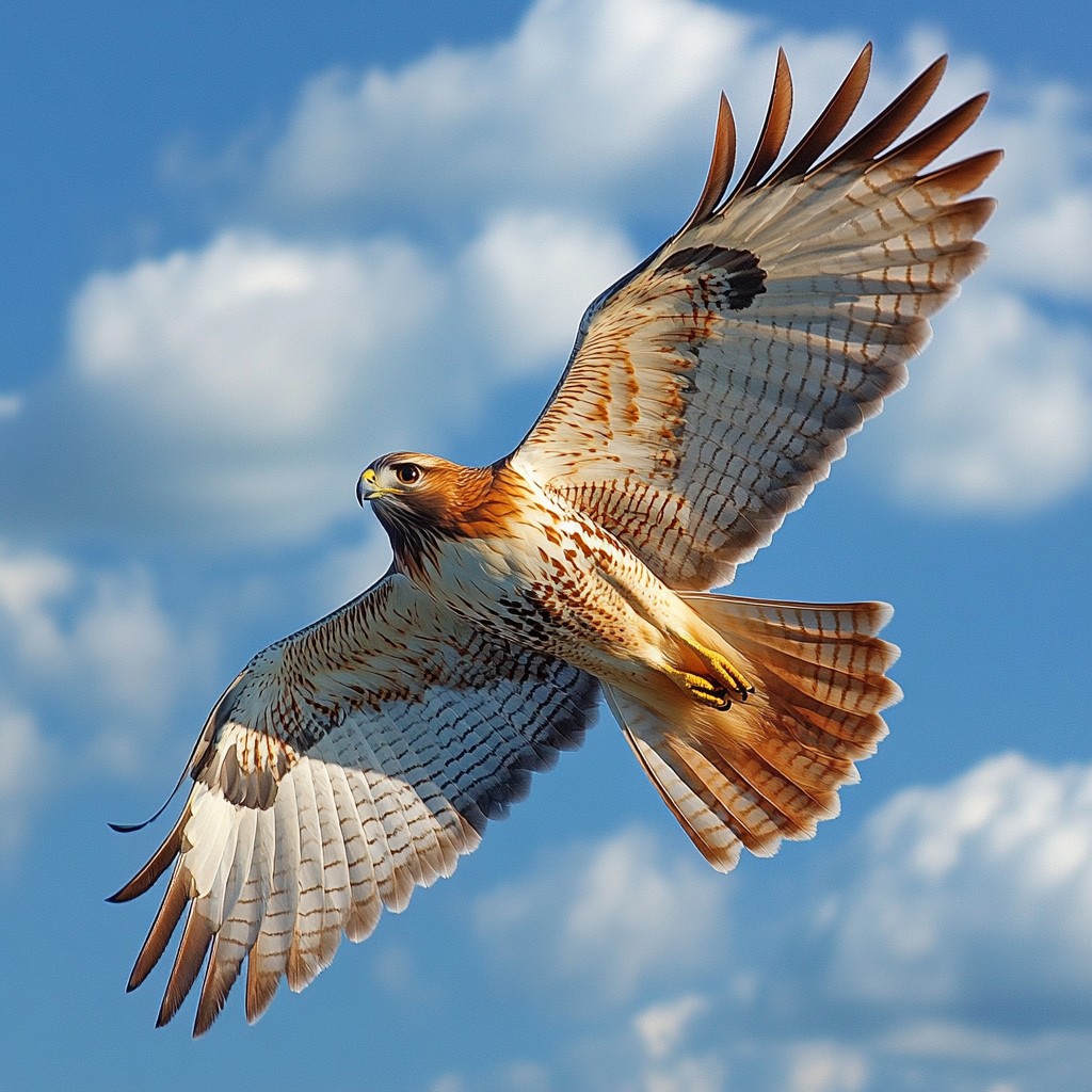 Download Soaring Red-tailed Hawk Image - Hawk, Soaring, Bird | StockCake