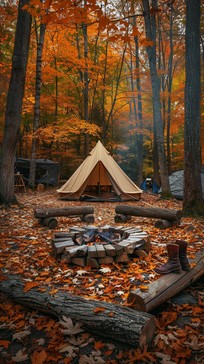 Free Autumn Camping Scene Image - Autumn, Camping, Tent | Download at ...