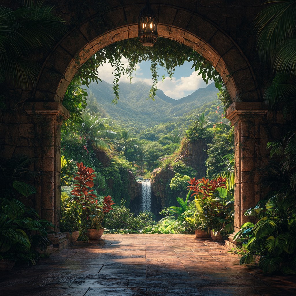 Archade View Free Verdant Arched View Photo - Verdant, Archway, Waterfall | Download ...