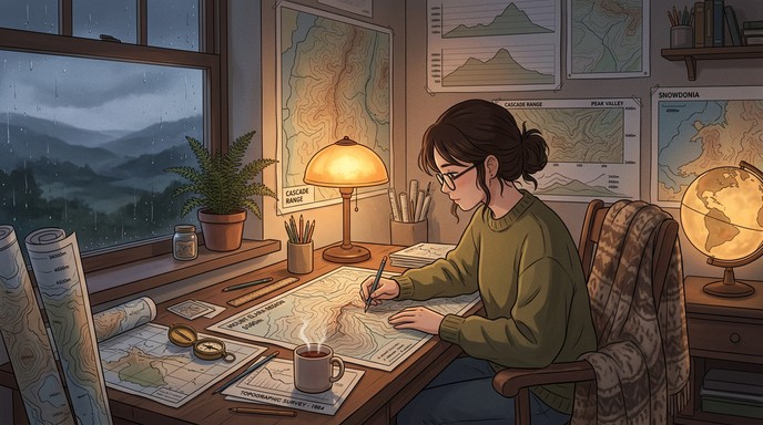Free Mapping Mountain Dreams Image - Lofi, Anime, Illustration ...