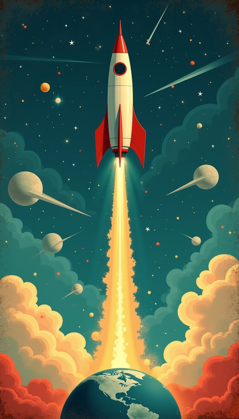 Free Cosmic Retro Launch Image - Rocket, Retro, Space | Download at ...