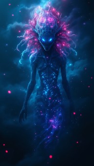 Real Cosmic Entity Free Luminous Cosmic Entity Image - Bioluminescent, Cosmic, Ethereal ...