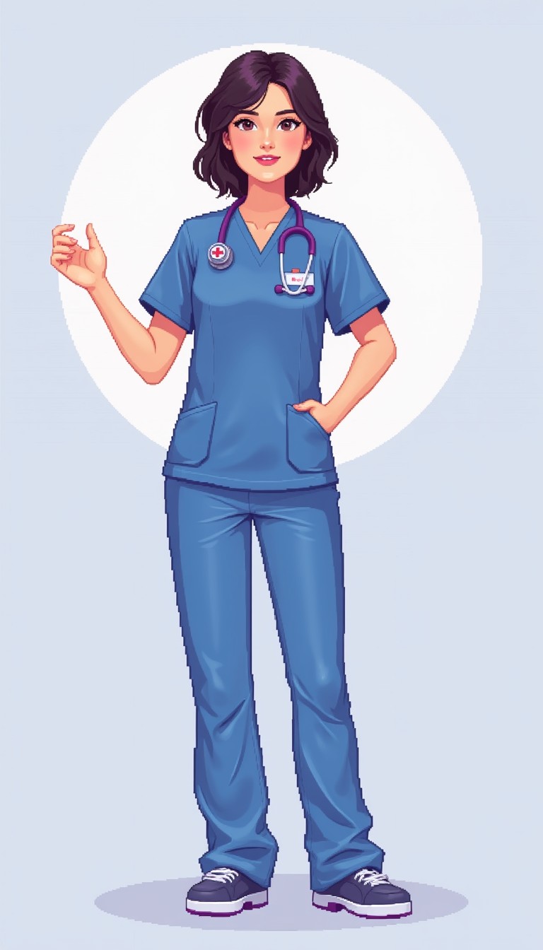 Free Compassionate Pixel Nurse Image - Nurse, Healthcare, Scrubs ...