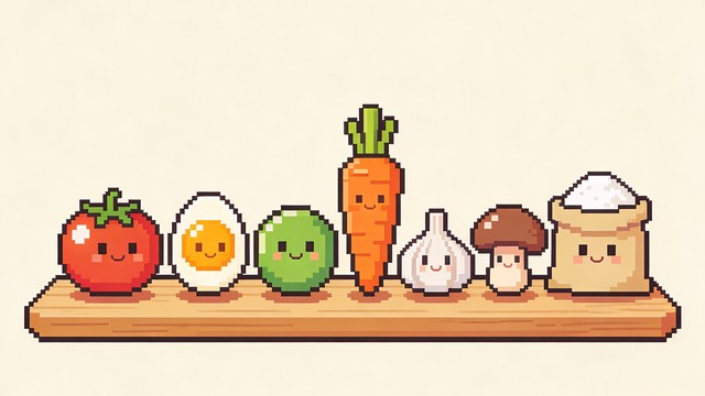 Free Cute Cooking Ingredients Image - Pixel, Art, Kawaii | Download at ...