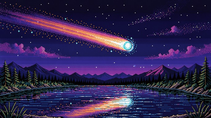 Download Pixel Art Comet Image - Pixel, Snes, Comet | StockCake