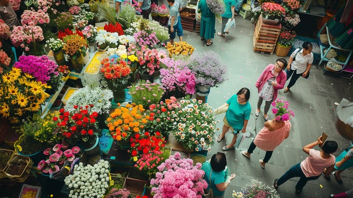 Free Bustling Flower Market Image - Flowers, Market, Bustling ...