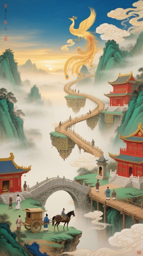 Free Mythical Mountain Pathways Image - Landscape, Mountains, Mist ...