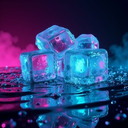 Free Neon Ice Cubes Image - Ice, Cyan, Neon | Download at StockCake