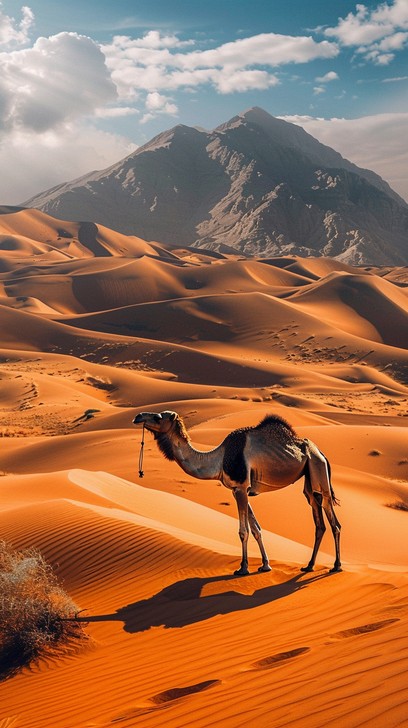 Free Desert Camel Scene Image - Desert, Camel, Dunes | Download at ...