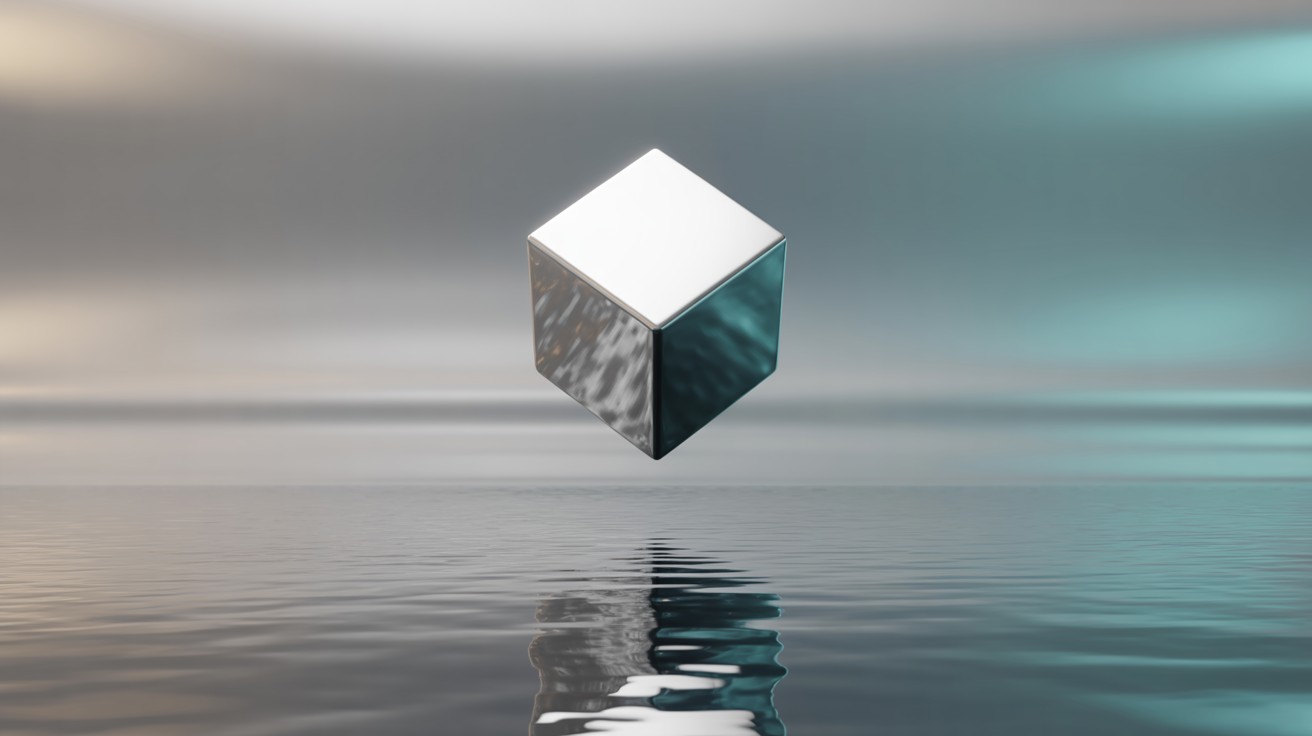Free Reflected Floating Cube Image - Cube, Reflection, Mirror ...