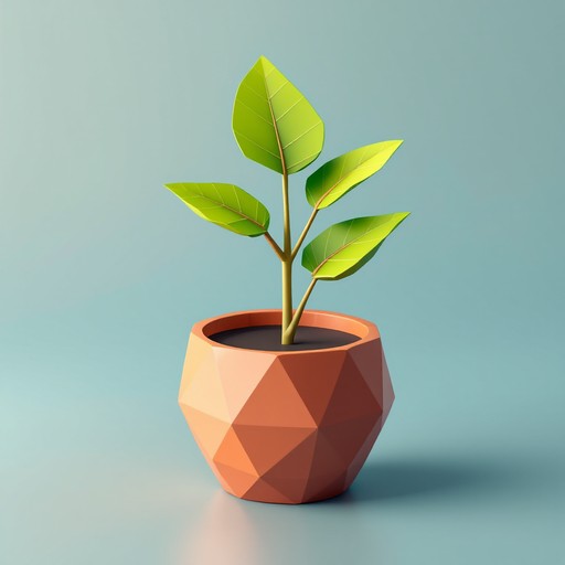 Plant Drawing Triangular Free Geometric Plant Growth Image - 3d, Illustration, Geometric ...