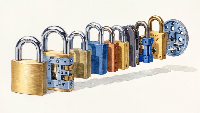 Download Brass Blue Locks Image - Padlocks, Brass, Blue | StockCake