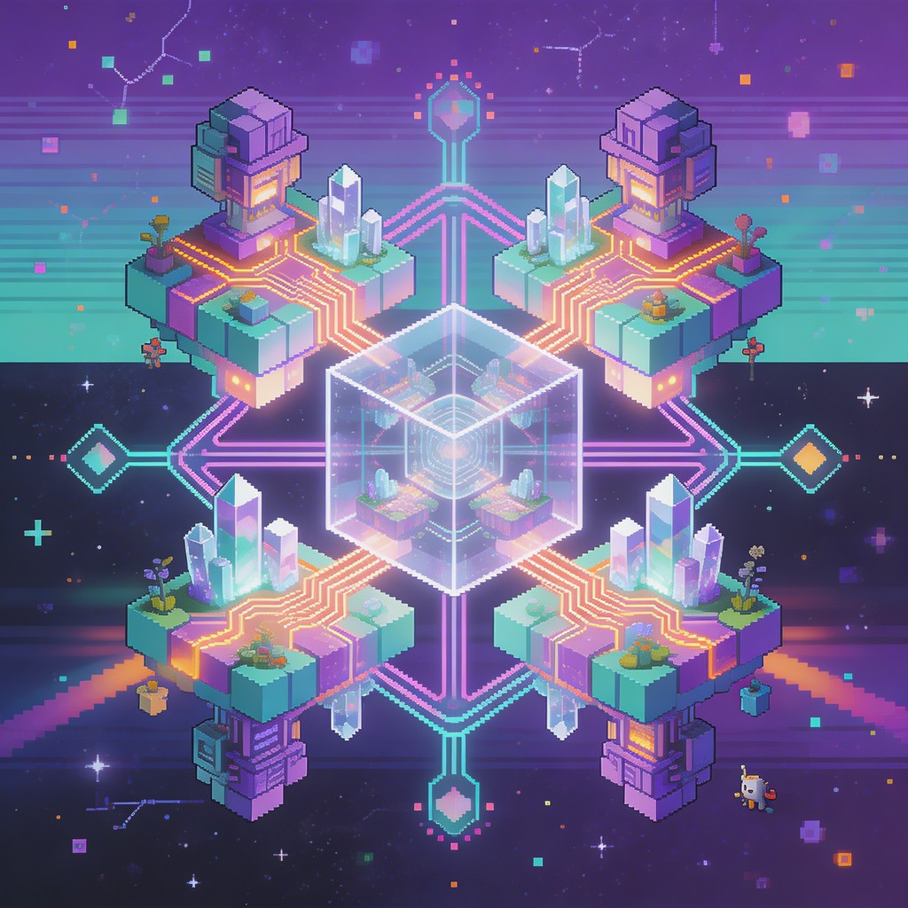 Free Cosmic Pixel Paradise Image - Voxel, Pixel, Fantasy | Download at ...