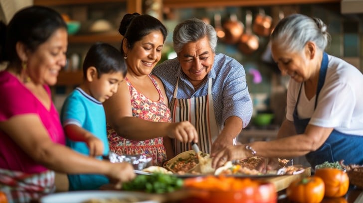 Family time cooking together