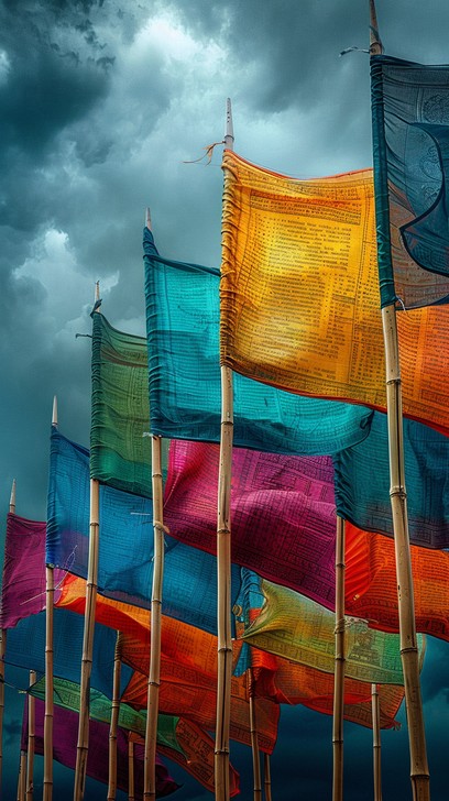 Free Colorful Flags Flutter Image - Flags, Colorful, Sky | Download at ...