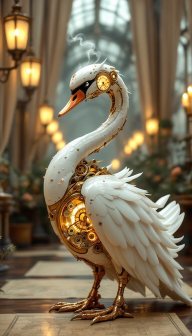 Free Clockwork Origami Swan Image - Steampunk, Mechanical, Swan ...