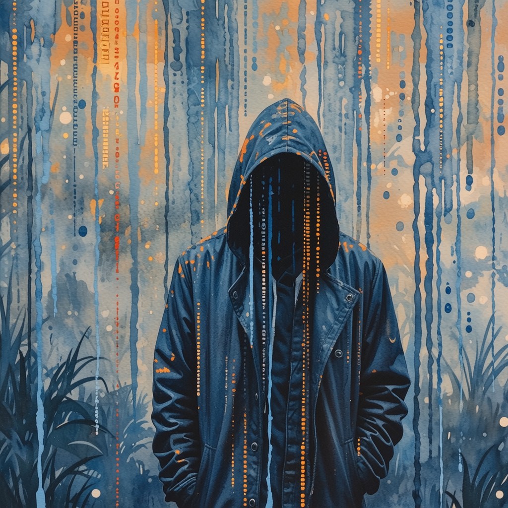 Free Hooded Digital Mystery Image - Watercolor, Hooded, Figure ...