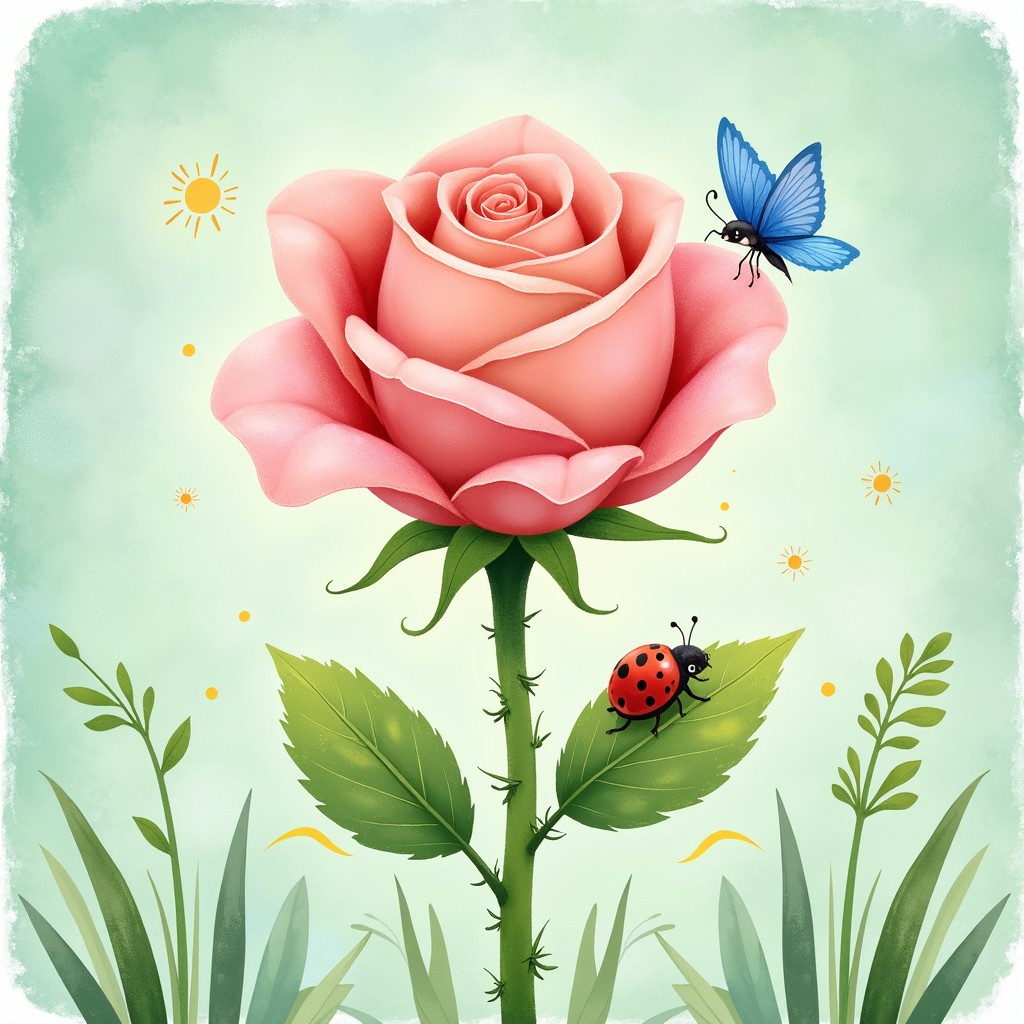 Free Enchanted Rose Bloom Image - Rose, Butterfly, Ladybug | Download ...