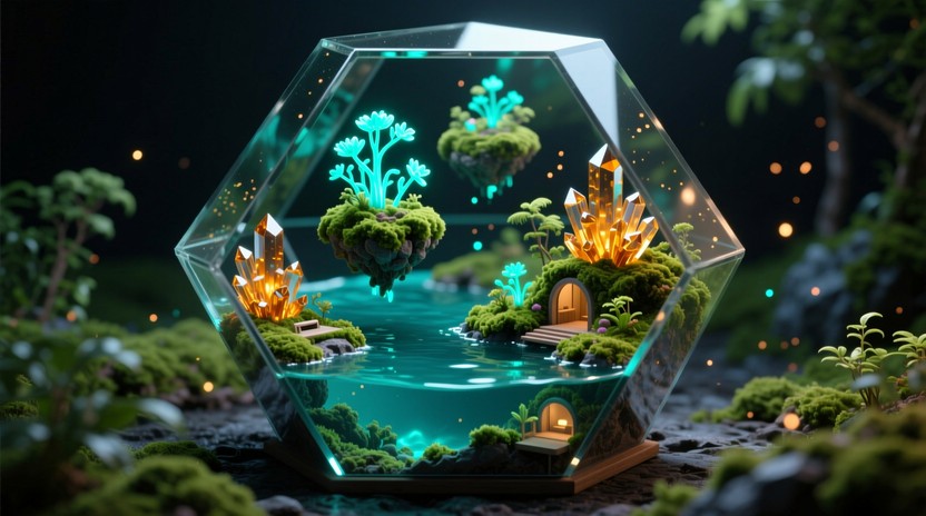 Free Luminous Crystal Ecosystem Image - Terrarium, Ecosystem, Crystal ...