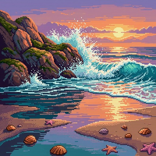 Free Pixel Ocean Sunset Image - Ocean, Waves, Sunset | Download at ...