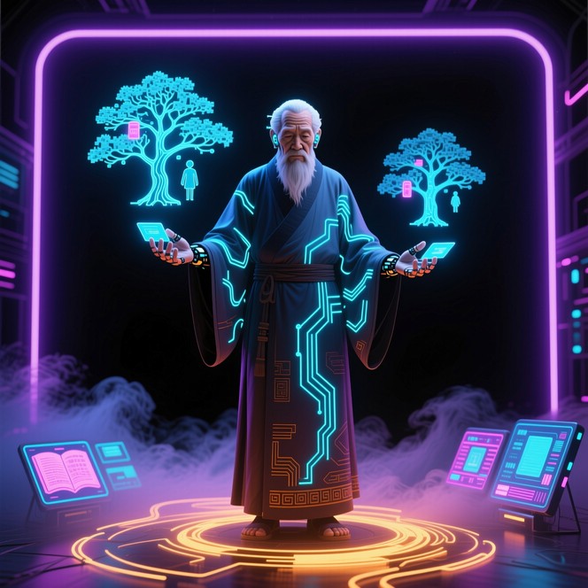 Technology Enhanced Wisdom Informatics Free Wisdom Meets Technology Image - Cyberpunk, Elder, Wisdom ...